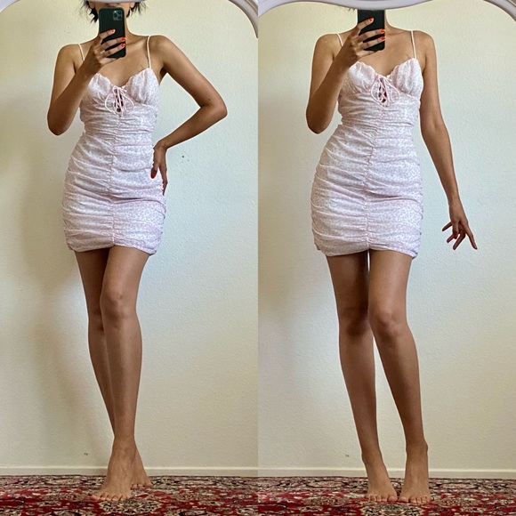 Ruched Floral Mini Dress - Picture 5 of 6